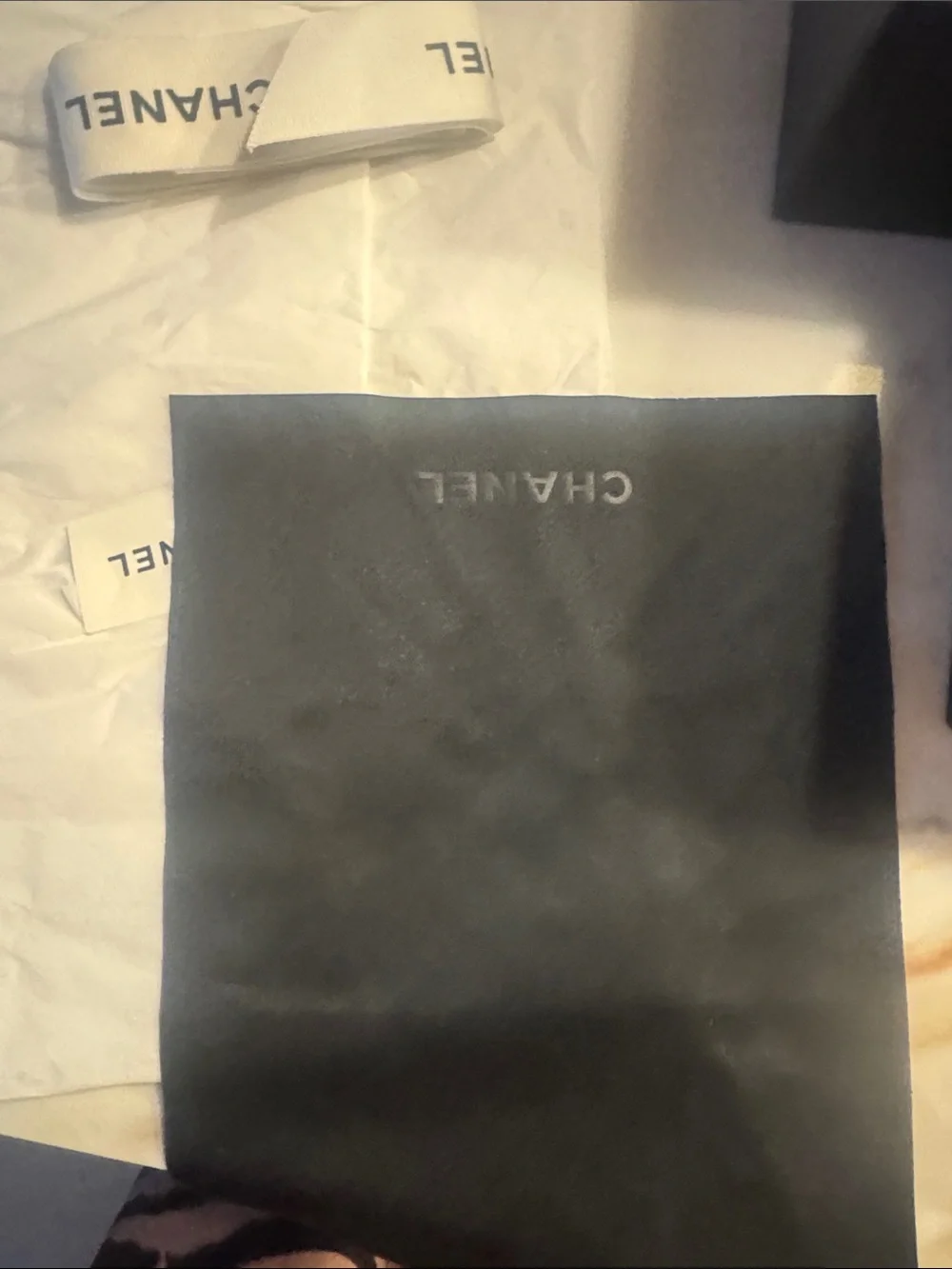 CHANEL glasses Box with Booklet wrapping and ribbon